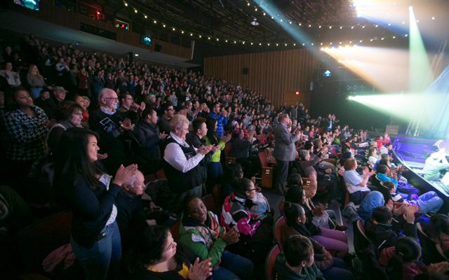Audiences at the Loeb Drama Center Audiences applauding Pippin.