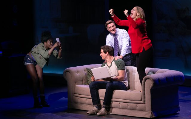 Celia Gooding, Derek Klenna, Sean Allan Krill, and Elizabeth Stanley in Jagged Little Pill.