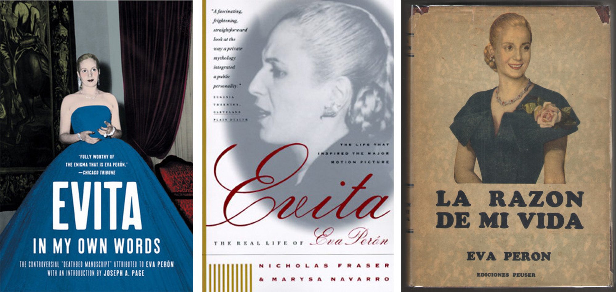 Books about Evita Perón's life.